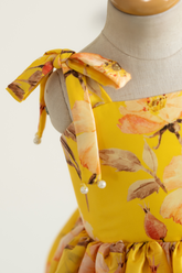 Printed satin organza dress